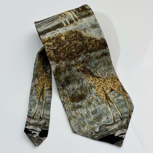 Vintage Silk Tie, Endangered Species, Giraffes
